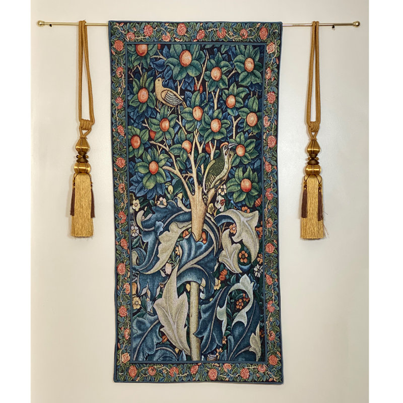 Astoria Grand Cotton William Morris Woodpecker in Fruit Tree Wall Hanging Reviews Wayfair